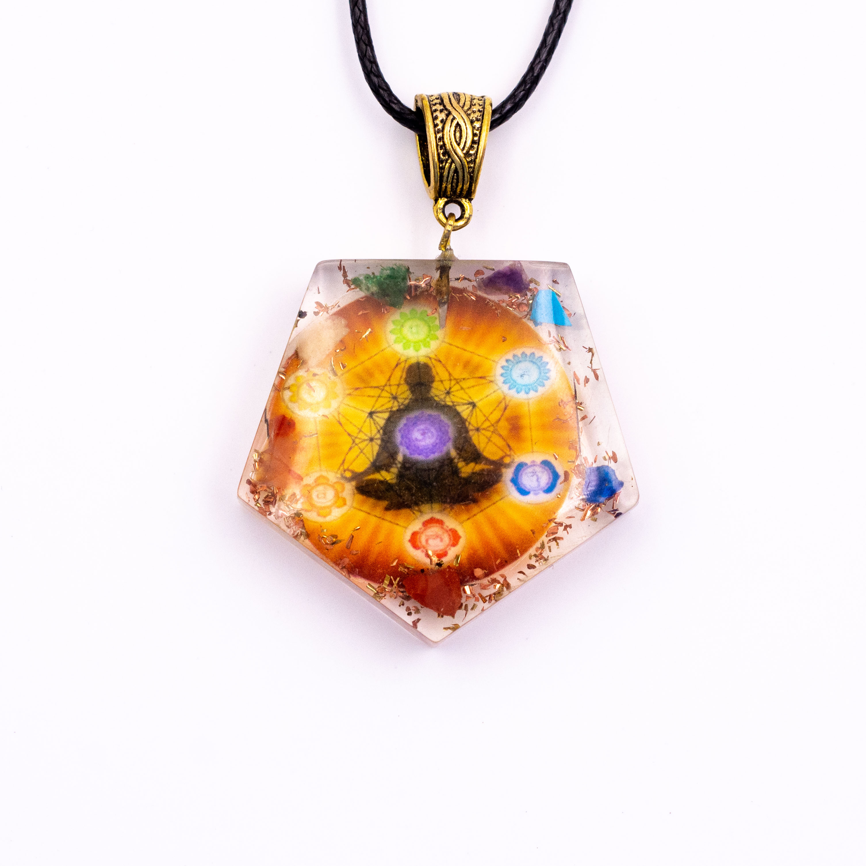 Colgante orgonita pentagon chakra